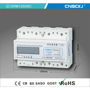 Digital DIN Rail Three Phase Kilo Watt Meter with LCD 20 (100) a